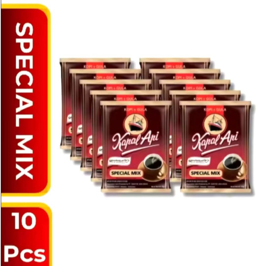 

kopi kapal api mix gula 1 renceng isi 10 saset
