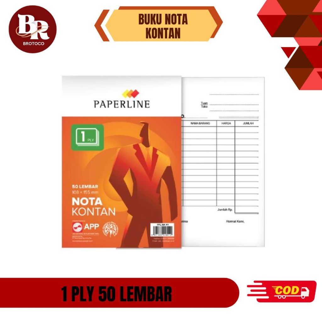 

[BROTOCO] Buku Nota Kontan Paperline Kecil 1 Ply Nota PPL K1