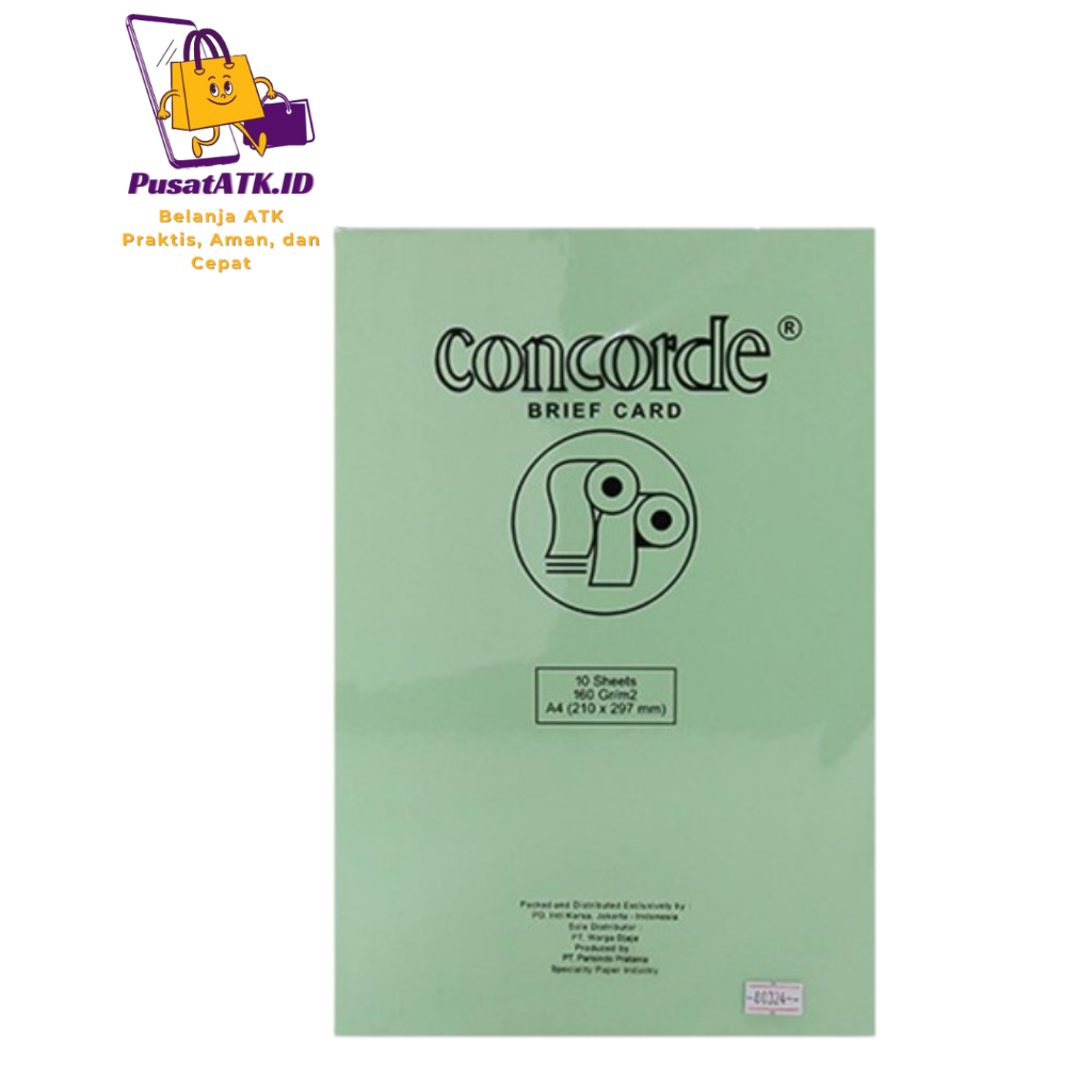 

CONCORDE FOLIO KERTAS 160 GR BIRU MUDA / HIJAU MUDA ISI 10 LEMBAR