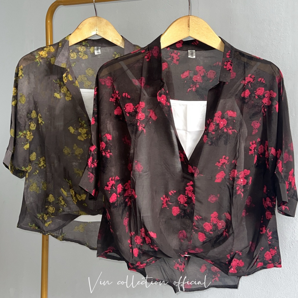 BLOUSE SIFON DAISY FREE INNER WANITA|BLOUSE 2IN1|BLOUSE MOTIF BUNGA|ATASAN KEKINIAN