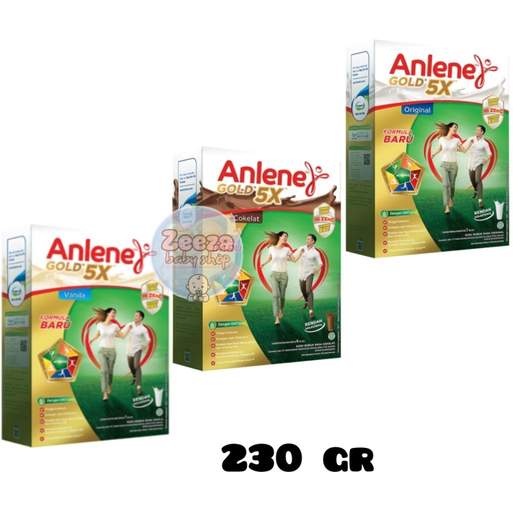 

Anlene gold 5x susu bubuk dewasa vanila cokelat original 230 gr