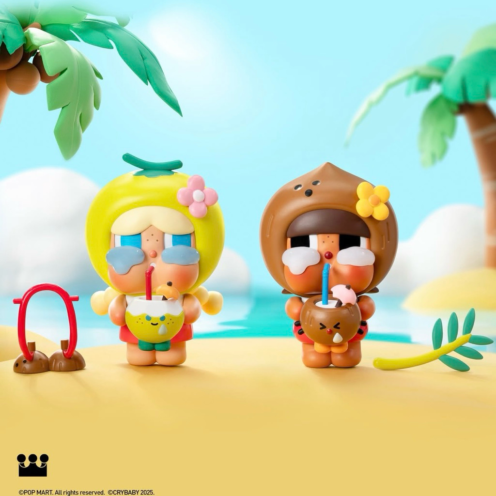 READY Crybaby Coconut Green Brown Blister Popmart figure cry baby pop mart coconut-green coconut-bro