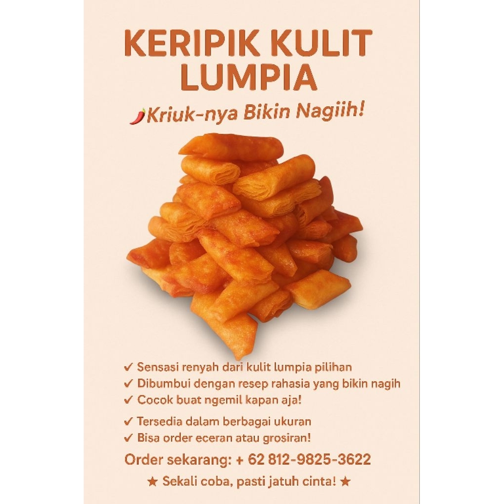 

KERIPIK KULIT LUMPIA PEDAS MANIS GURIH