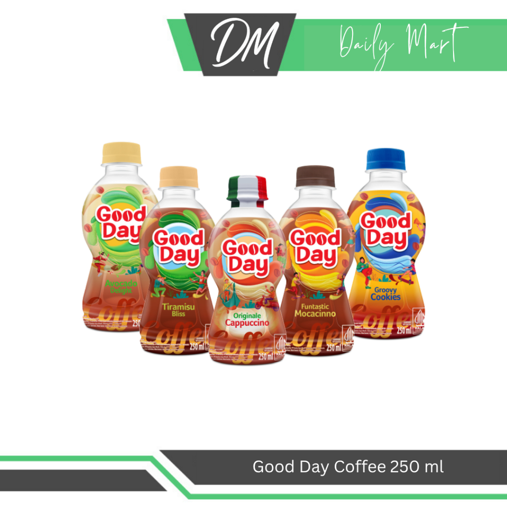 

Good Day Botol 250ml All Varian Funtastic Mocacinno/Cappuccino/Tiramisu Bliss/Avocado Delight - Minuman Kopi Kemasan Premium Enak Murah