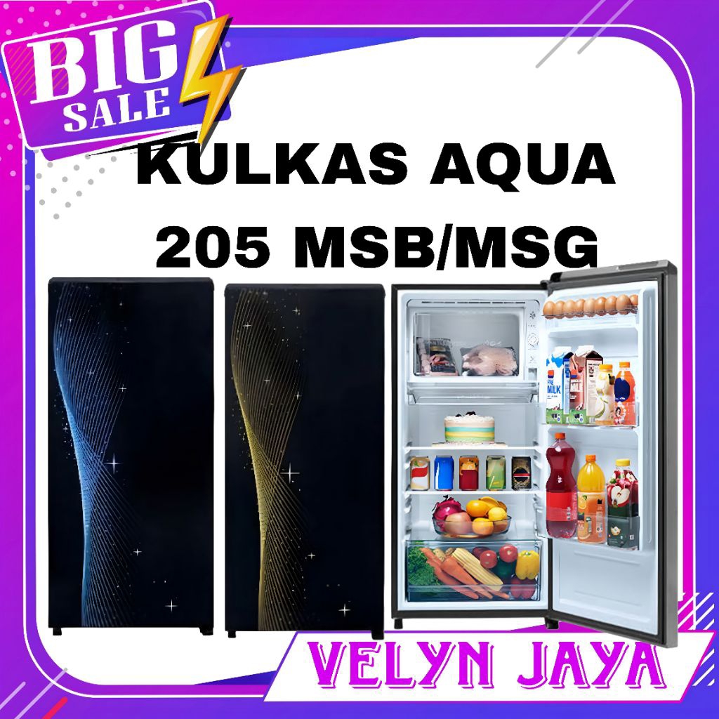 Kulkas aqua 1 pintu aqr 205 msb/msg kulkas 1 pintu aqua low watt