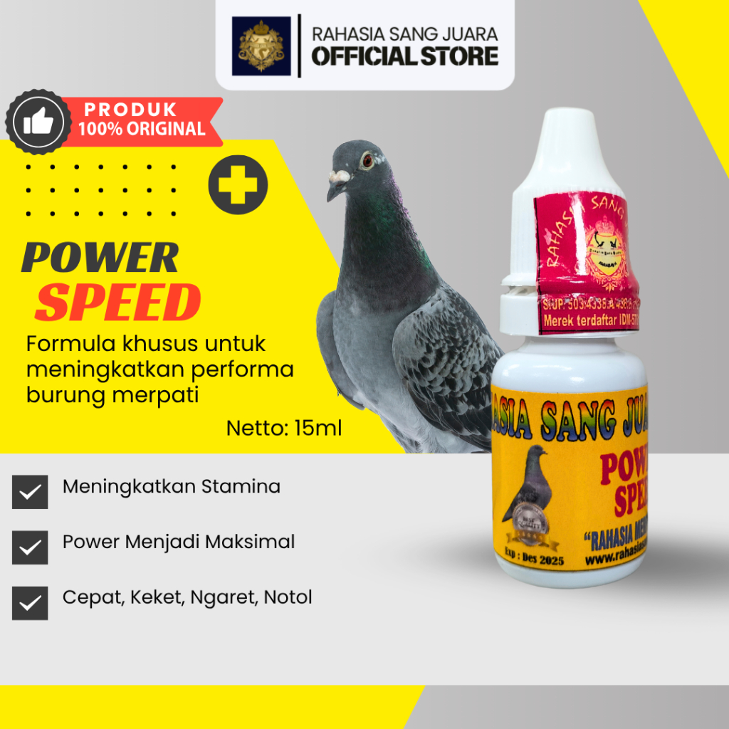 POWER SPEED JAMU MERPATI - VITAMIN MERPATI BALAP KOLONG POS TINGGI LOMBA CEPAT GIRING KEKET NOTOL