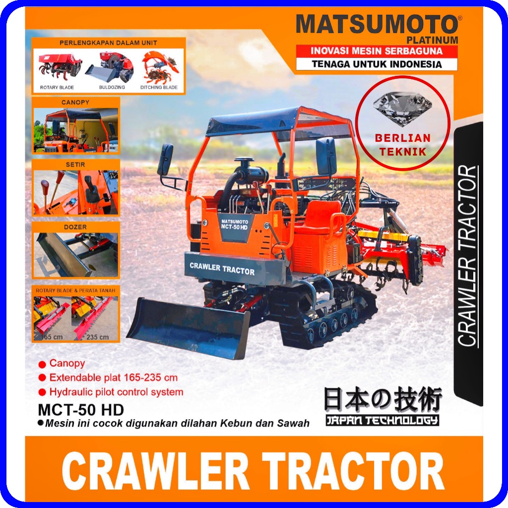 Crawler Tractor Cultivator Traktor Matsumoto MCT 50 HD