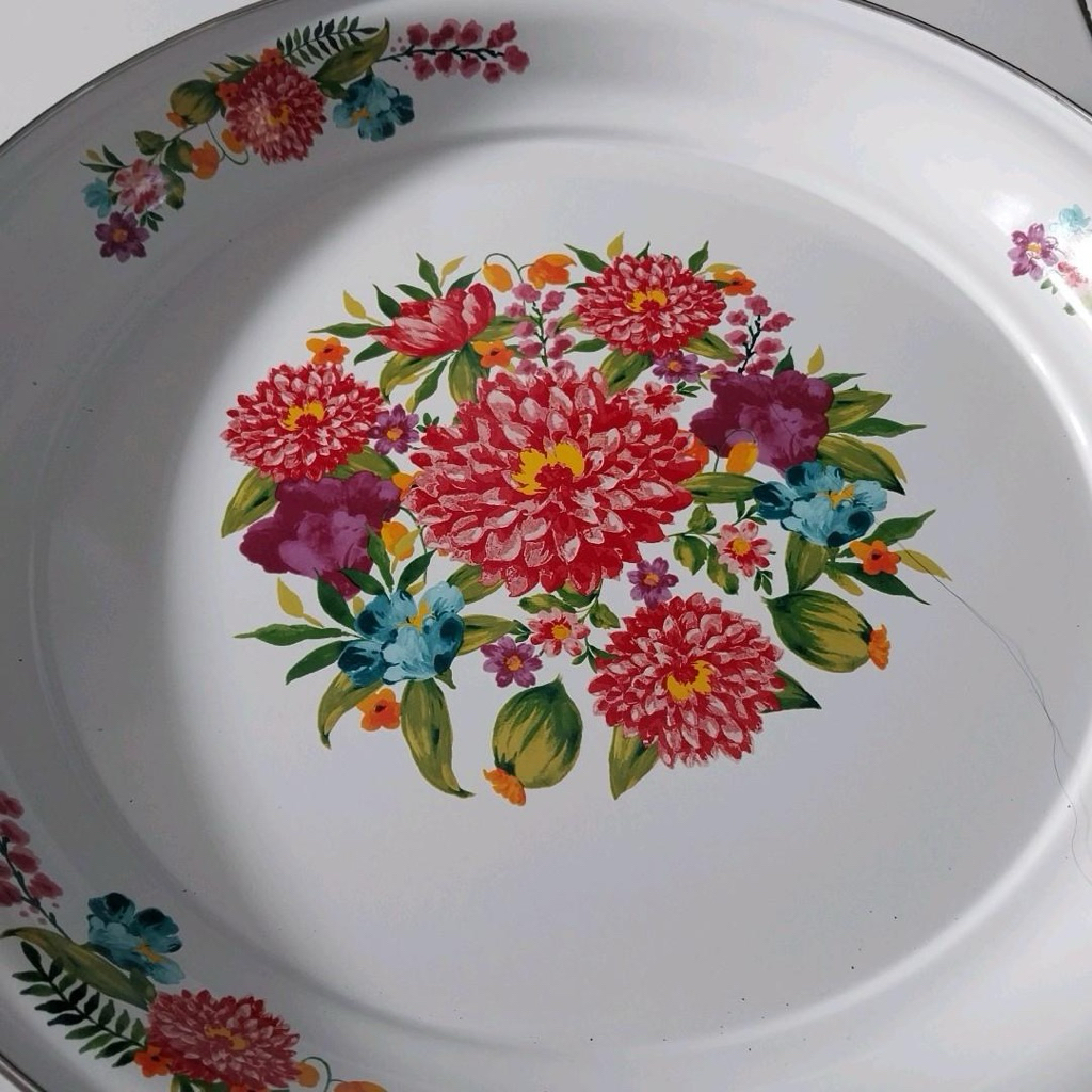 Baki ideal nampan bulat ideal baki enamel nampan enamel 35 cm dan 40 cm nampan ideal bulat tebal