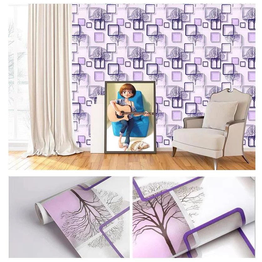 Wallpaper Dinding Kotak Ungu Wallpaper Stiker Terbaru Tebal