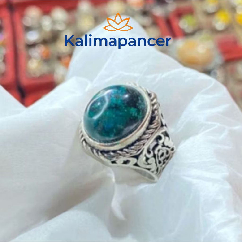 cincin batu akik badar besi asli nempel magnet - cincin batu hijau badar besi bengkulu nempel magnet