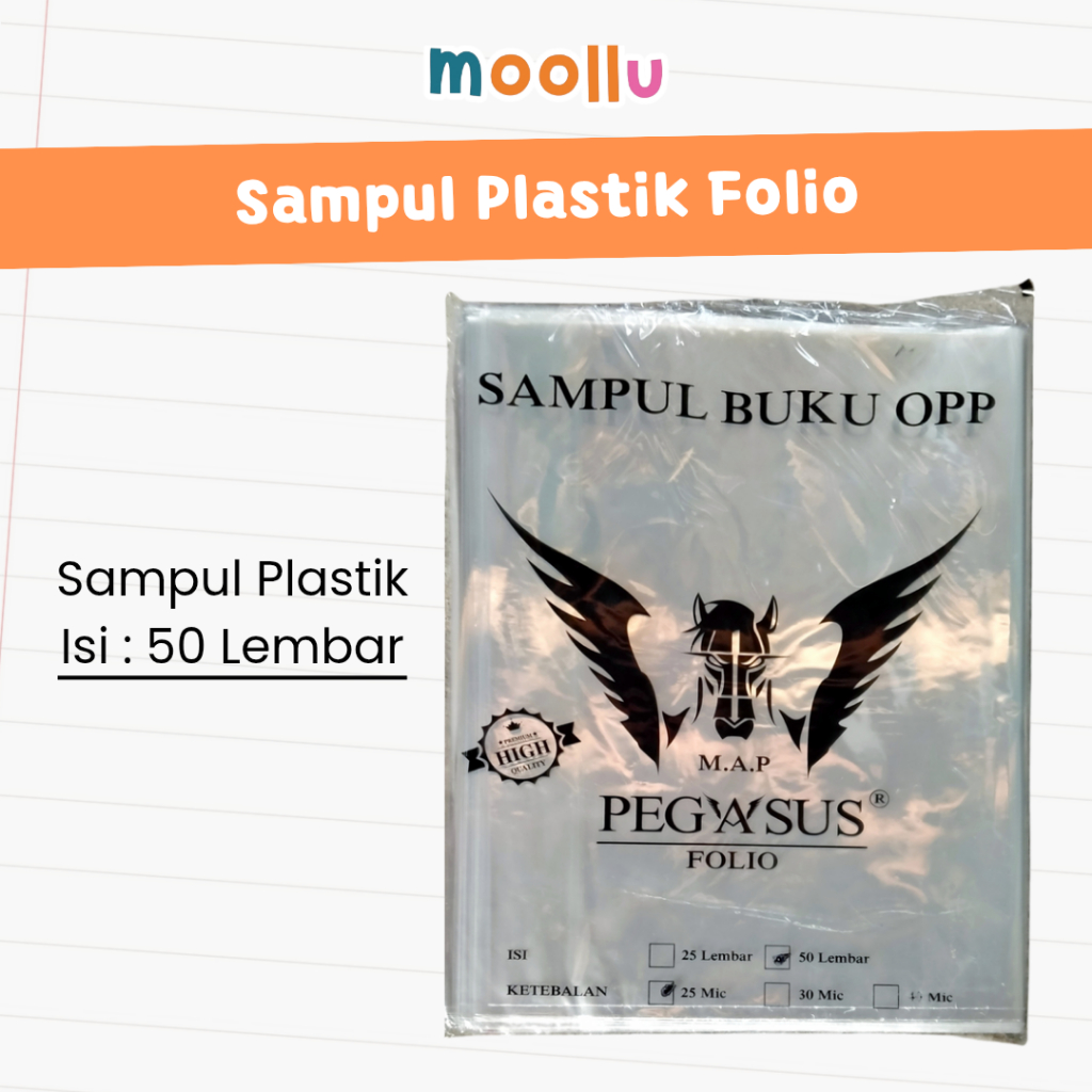 Sampul Folio Pegasus Isi 50 25 mic / Sampul Plastik / Sampul Plastik Bening / Sampul Plastik Besar /