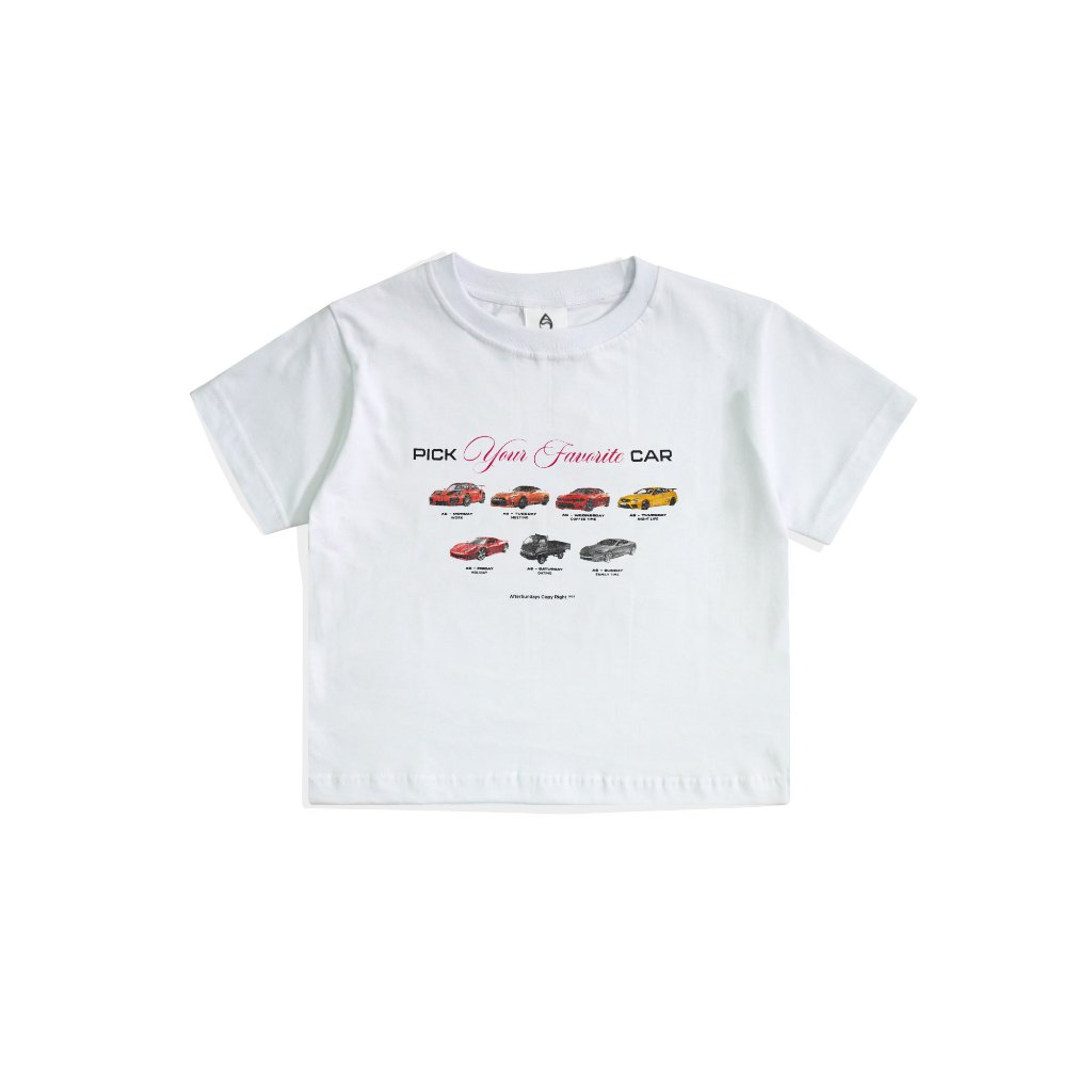 T-SHIRT KAOS WANITA | CROP TOP | PICK ME| WHITE | AFTERSUNDAYS