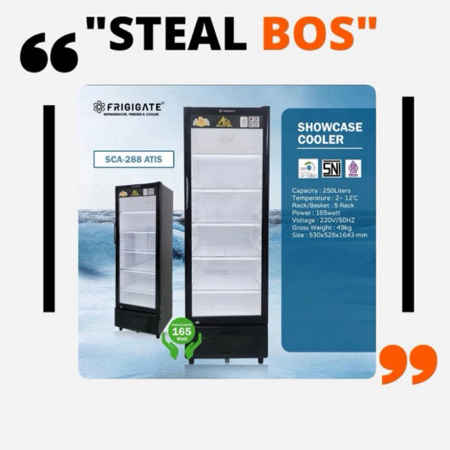 FRIGIGATE SHOWCASE ATIS 288  DISPLAY COOLER 5 rak frigigate ATIS 288