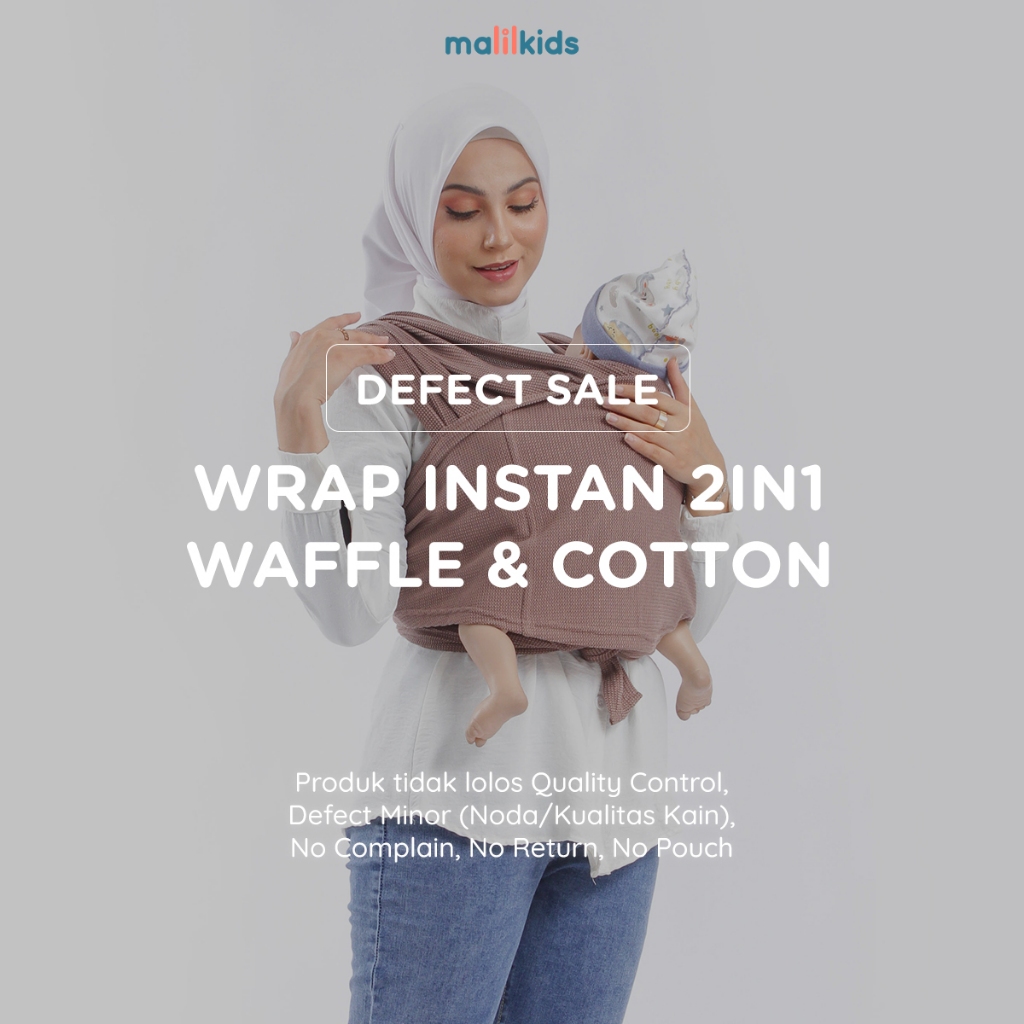(Defect Sale) Malilkids Gendongan Bayi Wrap Instan 2in1 Waffle & Cotton Series