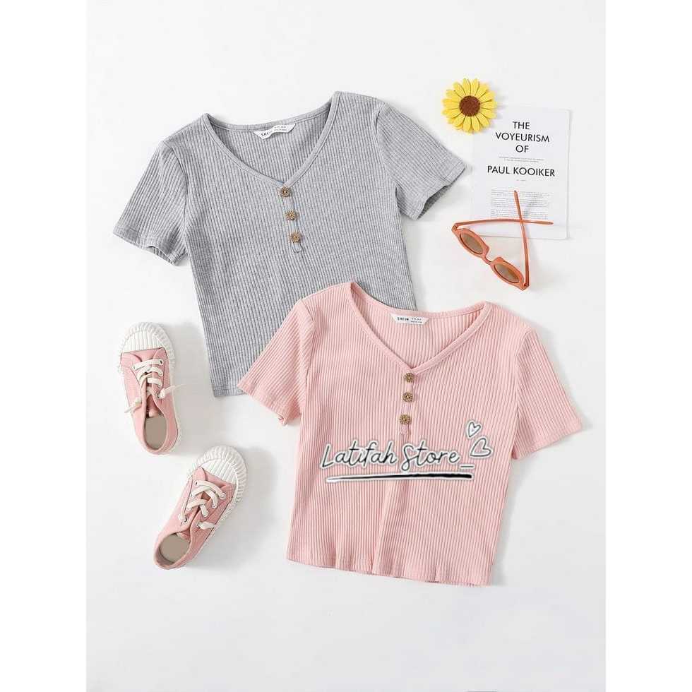 LatifahStore_Atasan Kancing 1-6 Tahun Baju Anak Perempuan Gaya Korea Style