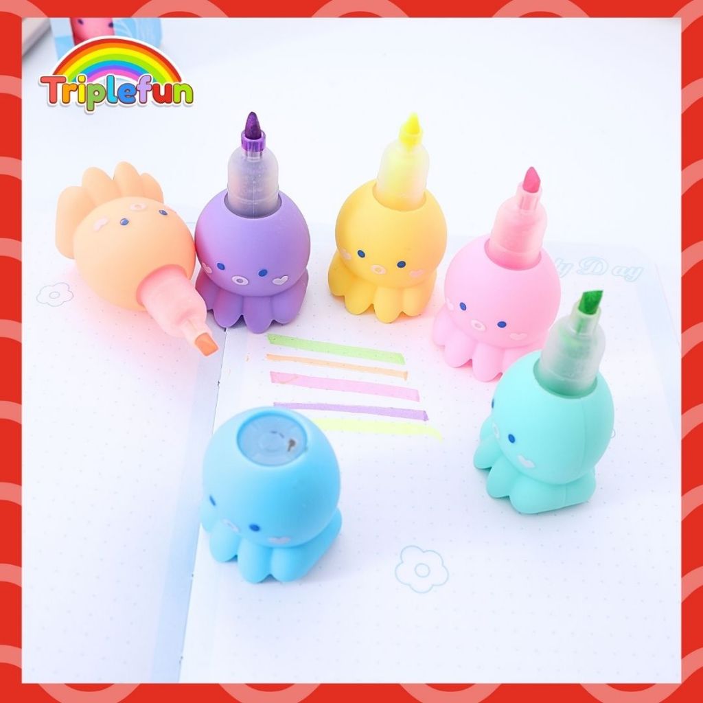 

Highlighter Octopus Tumpuk 1 Set Marker Textliner Penanda Halaman Buku Gurita Lucu Gemoy Grosiran
