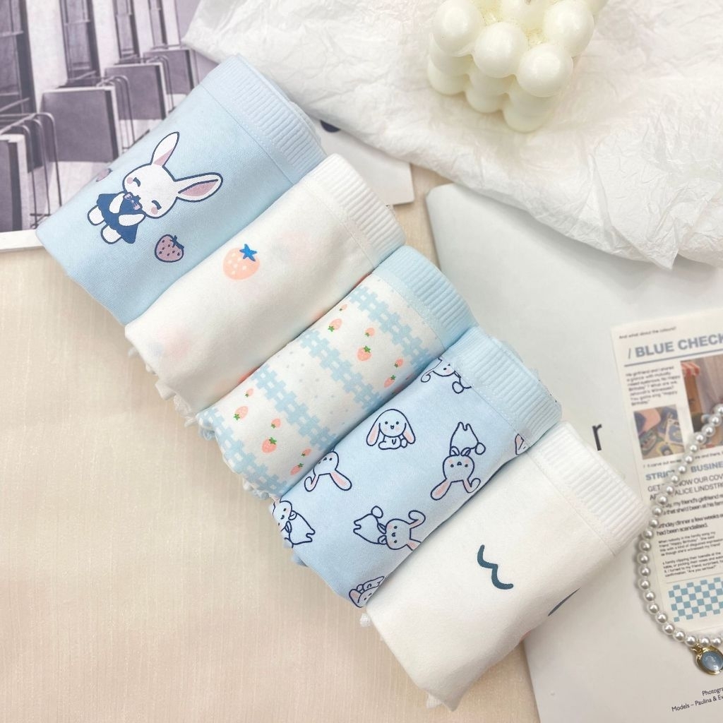 set celana dalam 6pc motif lengkap lucu undis Korea elegan motif unyu celana dalam remaja dan wanita