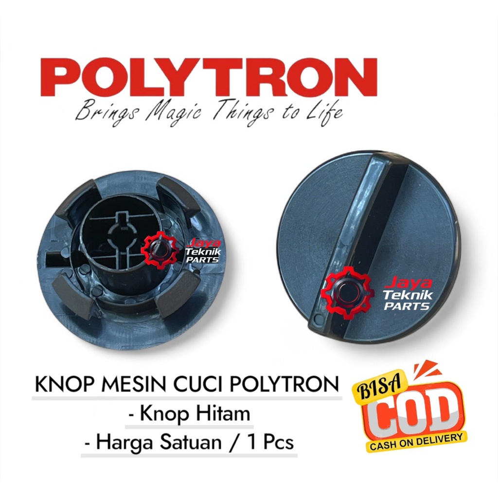 Knop Mesin Cuci Polytron Original Hitam / Knop Putaran Mesin Cuci Polytron