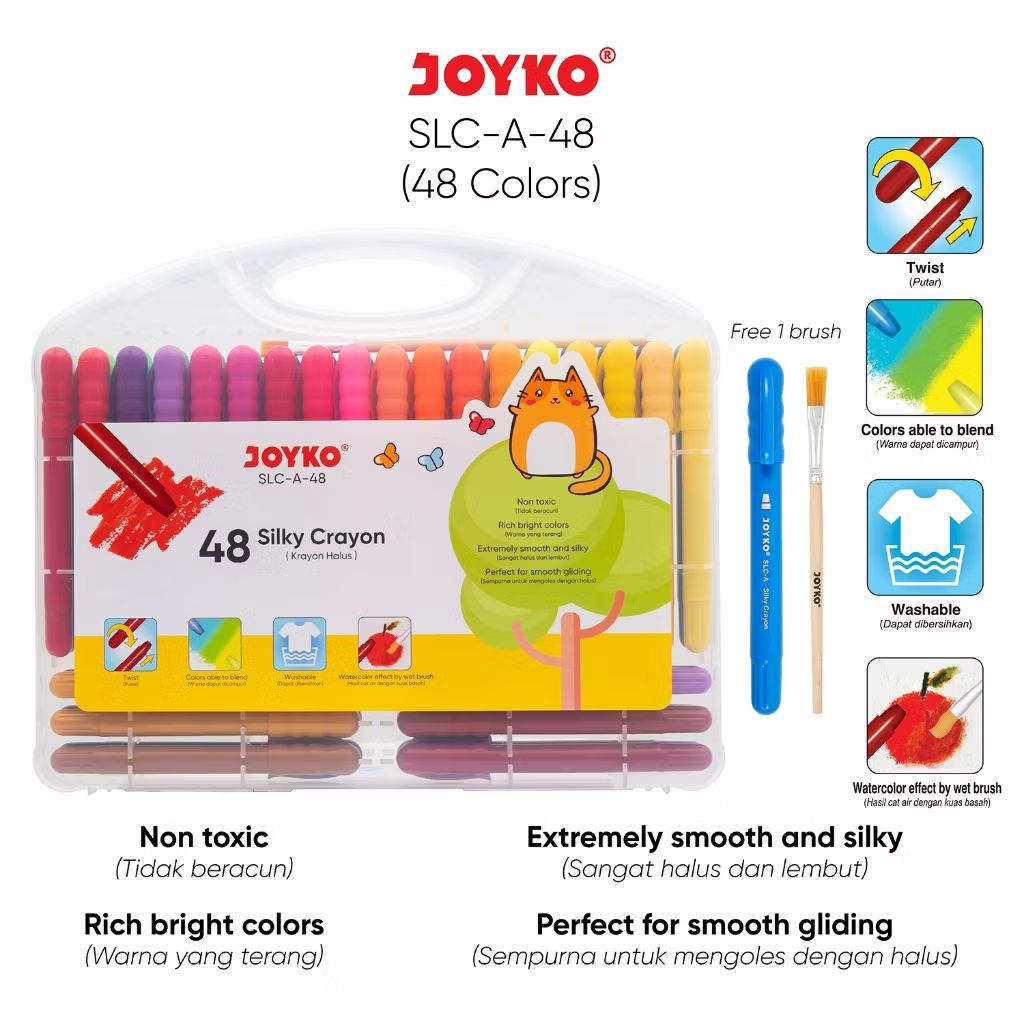 

CRAYON JOYKO SILKY SLC -A -4 TWISS KRAYON HALUS ISI 48 WARNA