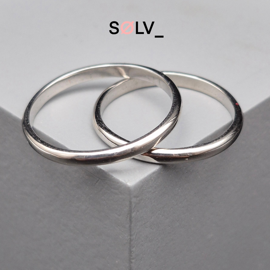 Cincin kawin polos slim (3mm) perak 925 lapis emas, cincin couple, cincin nikah model (CK 84)