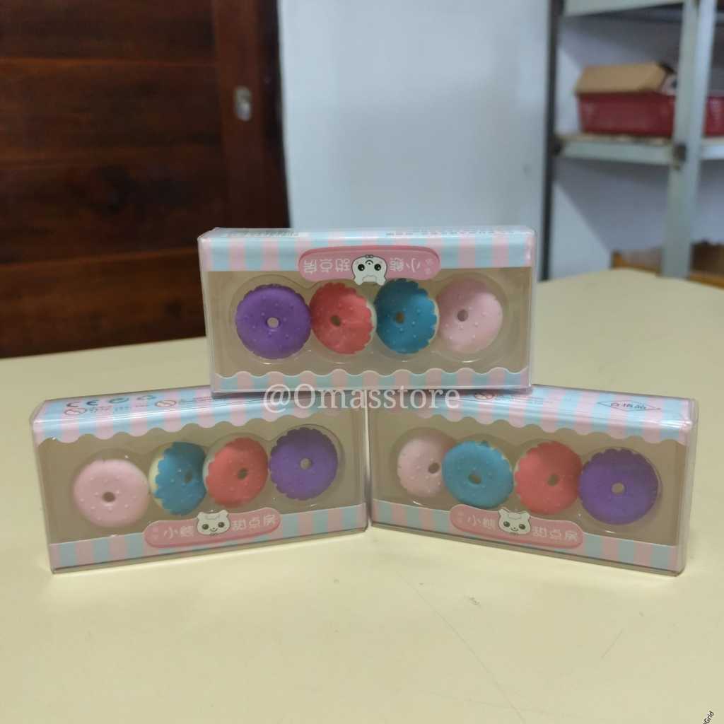 

OS- Penghapus Karakter Lucu 4 in 1 Penghapus Pensil Buku Anak Sekolah ATK01 Penghapus Pensil Set 4IN1 Motif Lolipop / Alat Tulis Penghapus Lucu Isi 4pcs Karakter Donat Eraser Ice Cream Import