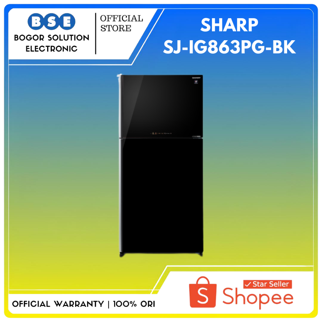 Kulkas Sharp 2 Pintu SJ-IG863PG-BK 550 Liter Inverter Compressor Sharp SJIG863PGBK