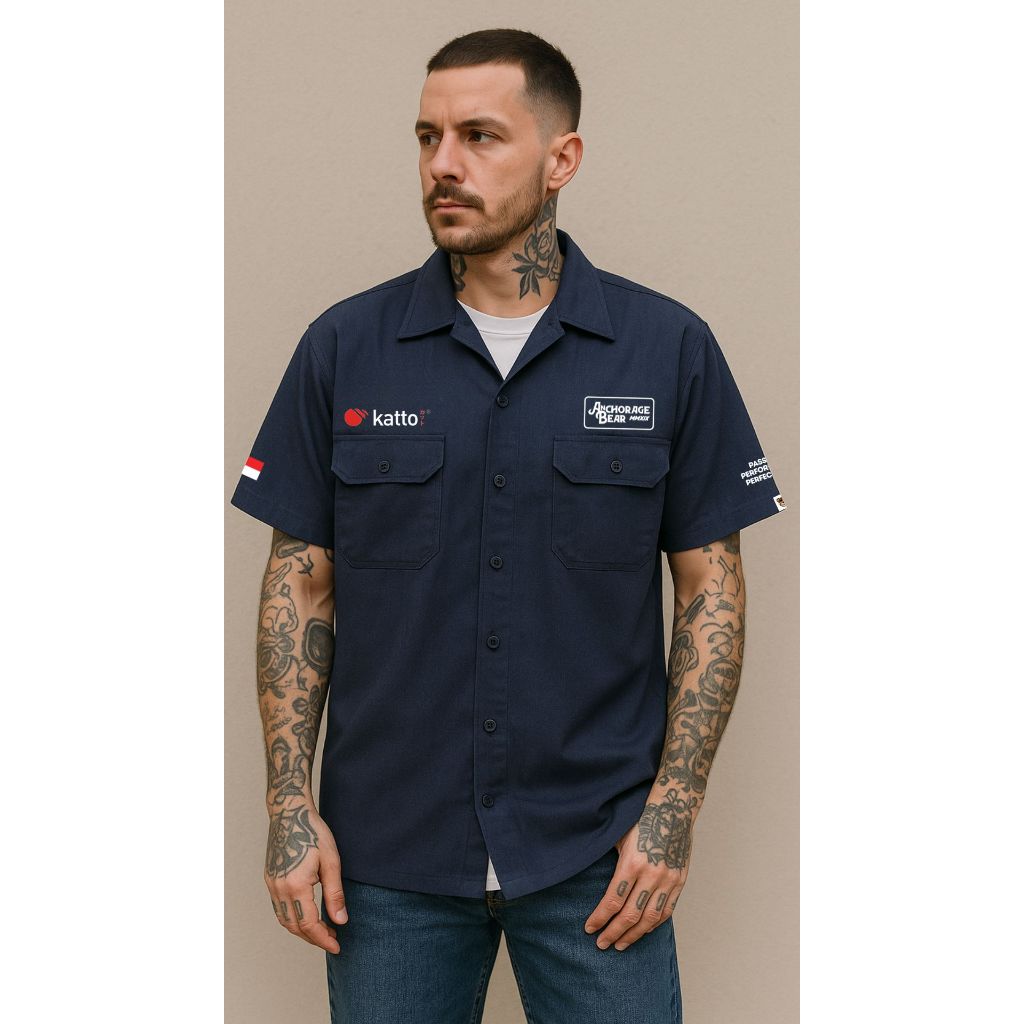 Anchorage Bear Workshirt Kemeja Bengkel Haagen Streetwear Limited Edition - Anchorage Bear x Katto K