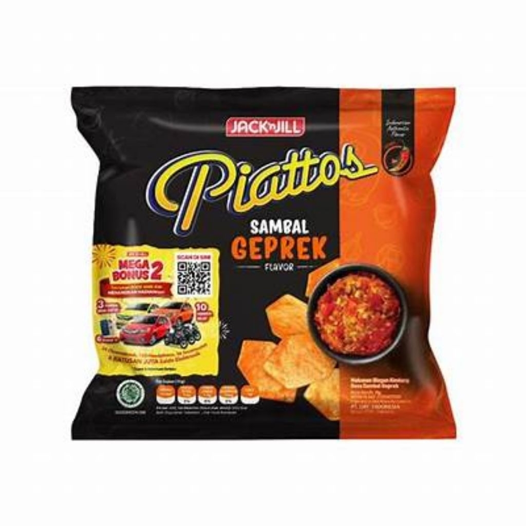 

Piattos 13g Sambal Geprek 1dus isi 6 renteng