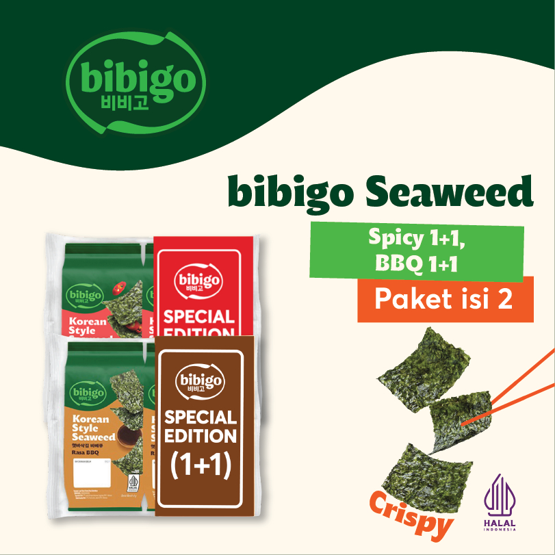 

Twinpack - bibigo Seaweed BBQ (1+1) + Spicy (1+1)