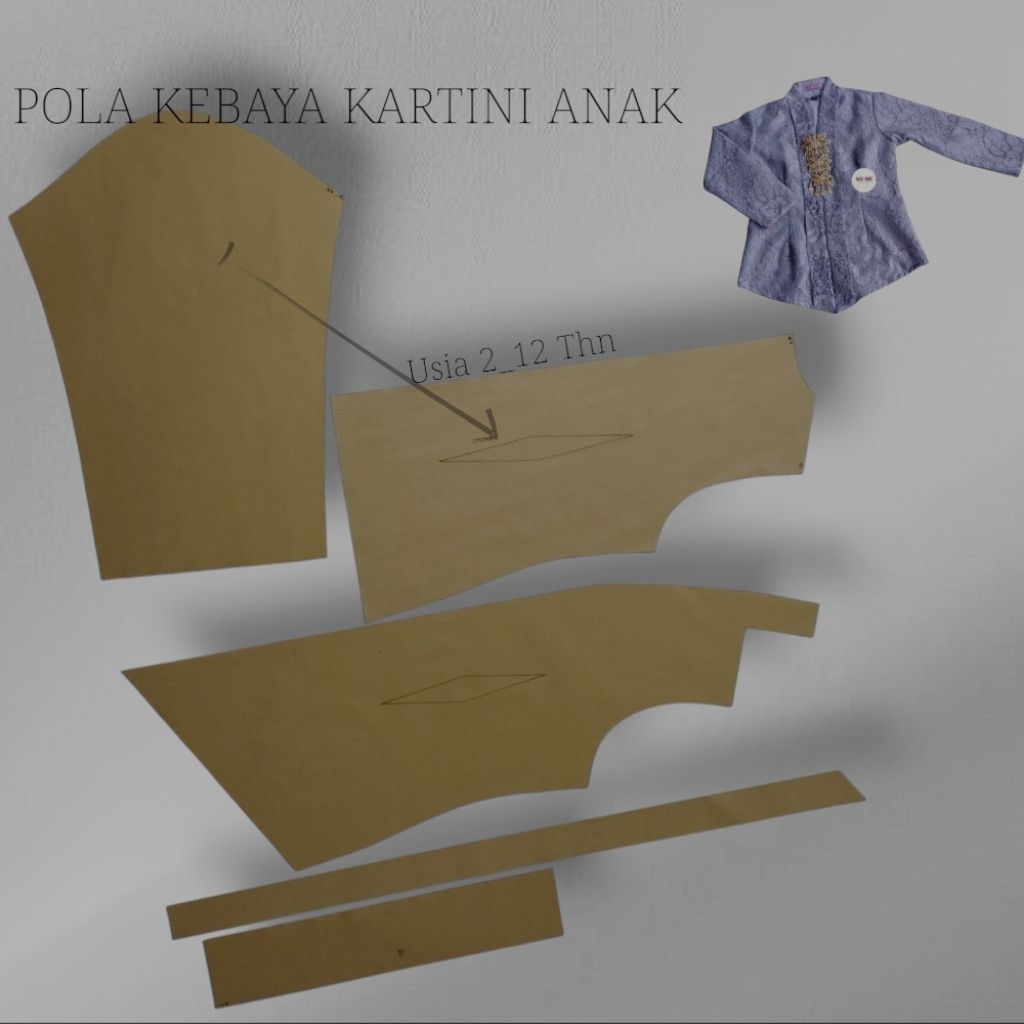 Pola instan kebaya kartini anak