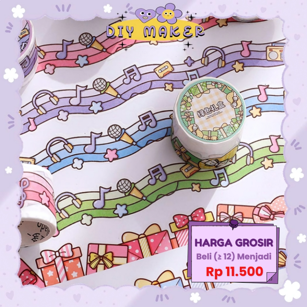 

DM Washi Tape Masking Tape Dekor Buku Stiker Frame Buat Jurnal Motif Note Hadiah Lucu Lakban TLD104