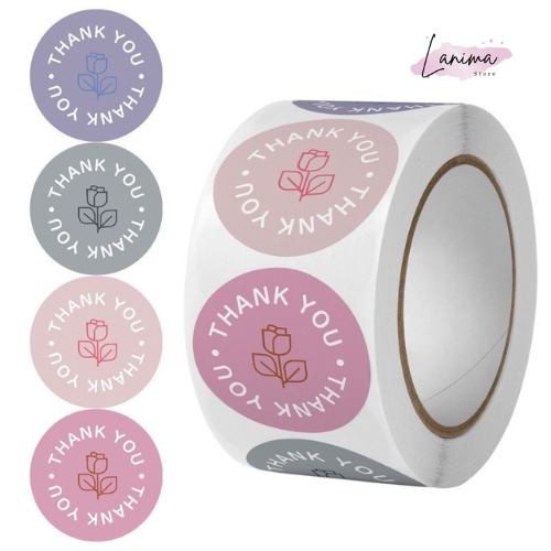 

Sticker Roll 500 pcs Selamat Menikmati & Thank You 2.5 cm Label Makanan Minuman Lucu