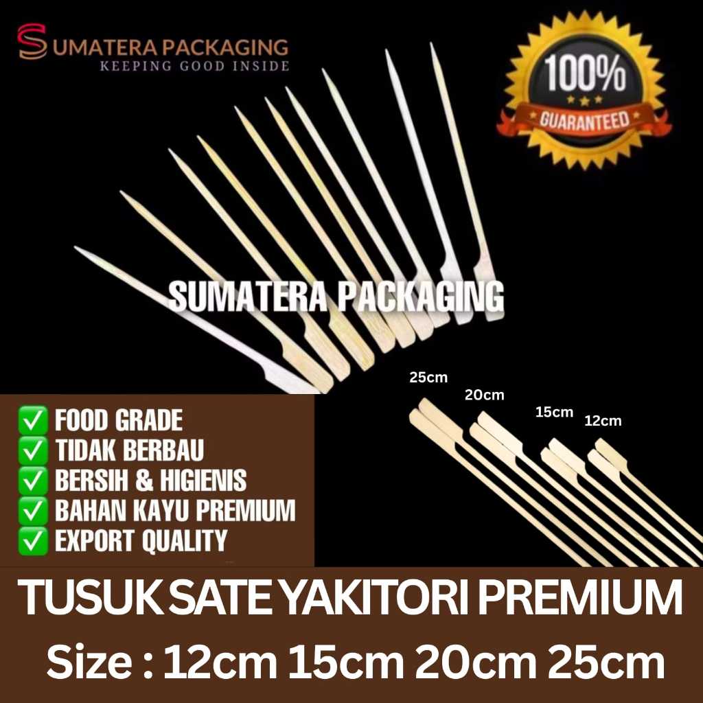 TUSUK SATE YAKITORI TUSUK DAYUNG BENDERA 12cm 15cm 20cm 25cm MEDAN GROSIR FOOD GRADE