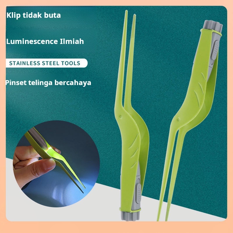 2PCS Pembersih telinga bercahaya, pinset telinga, artefak pembersih telinga anak-anak, set alat pemb