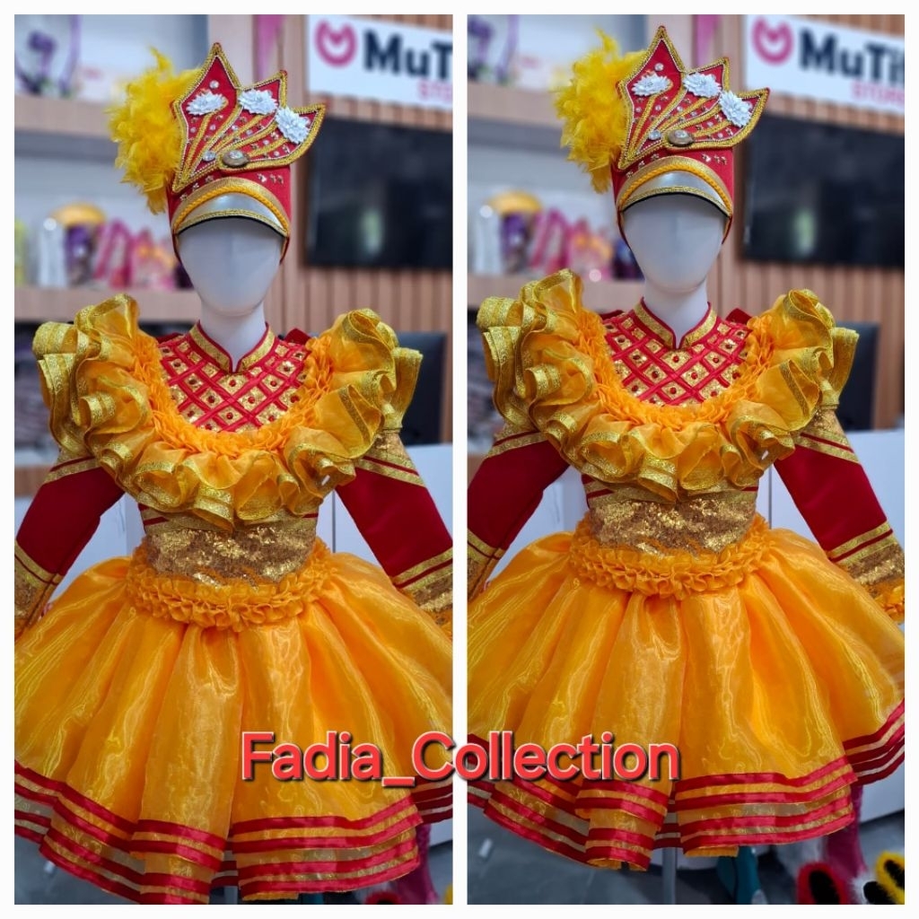 Baju Mayoret Wanita/Baju Mayoret Merah Orange /Baju Mayoret Atau Gitapati/Baju Mayoret Lingkar Dada