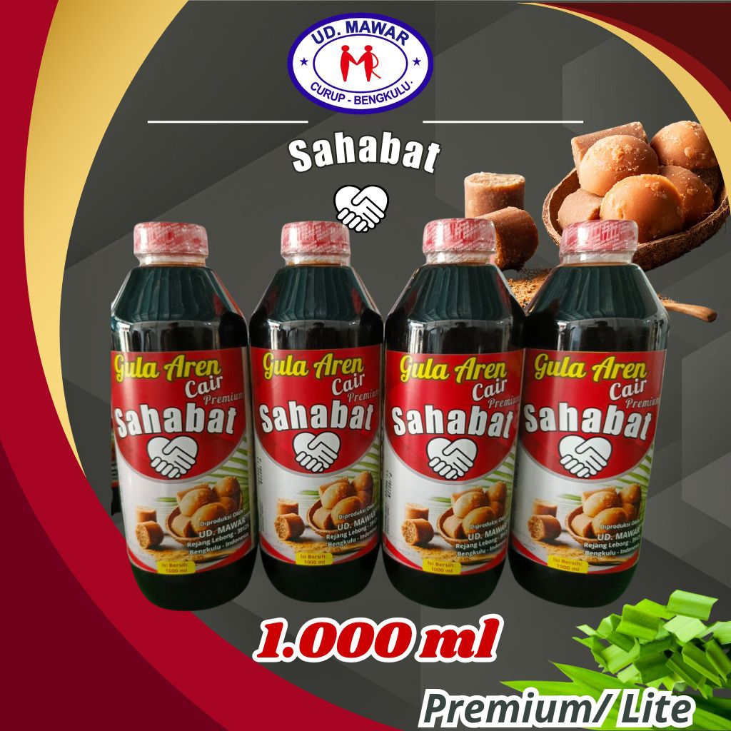 

Gula Aren Cair Premium Sahabat ukuran 1000 ml/ 1 Liter - UD. MAWAR