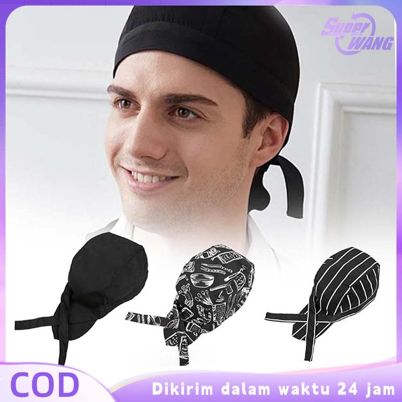 Topi Chef Jepang Topi Kitchen Hitam Topi Koki Chef Universal Topi Masak Topi Pirate Chef