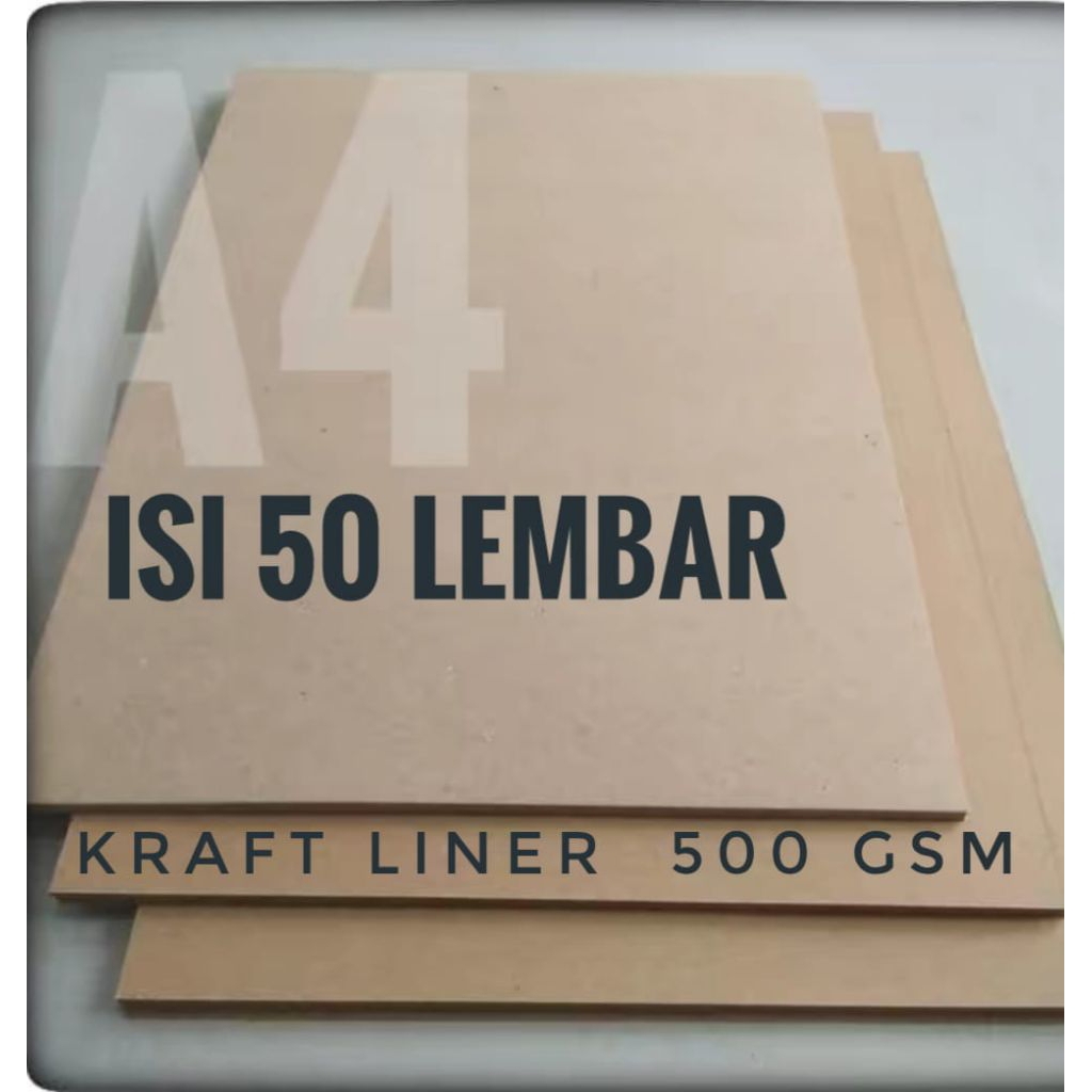

1 Pack Kertas Samson / Kertas Coklat / Kertas Kraft Liner 500 gsm Ukuran A4 21 cm x 29,7 cm ( isi 50 lembar )