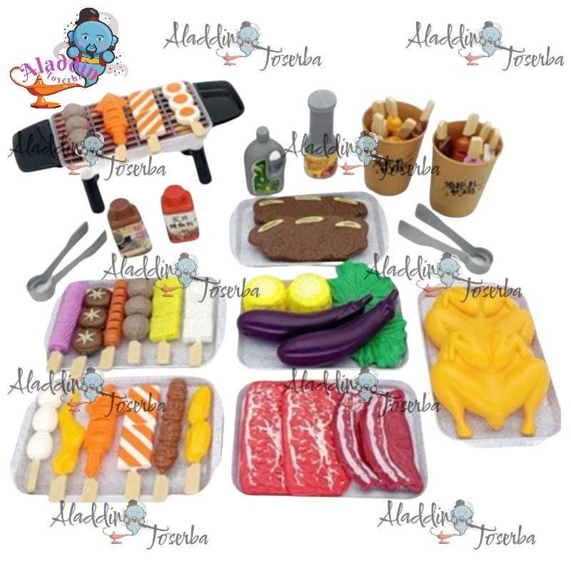 MAINAN ANAK HOT BBQ DESERT DAN FAST FOOD - MAINAN GRILL DELICIOUS BBQ - MAINAN MASAK-MASAKAN BBQ