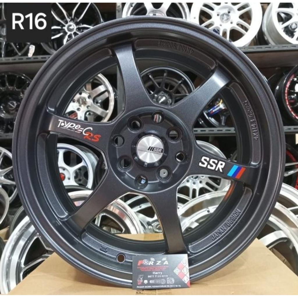 Velg RH10091 SSR TypeC R16 PCD4x100/114.3 Gunmetal Matte. Lebar 7 ET 40