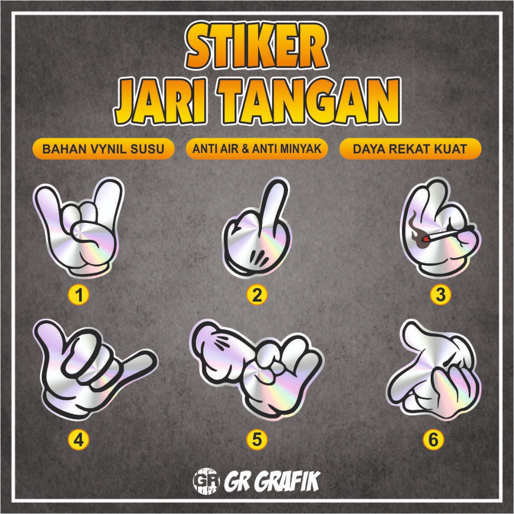 

STIKER JARI TANGAN HOLOGRAM VINYL/STIKER HOLOGRAM JARI TANGAN
