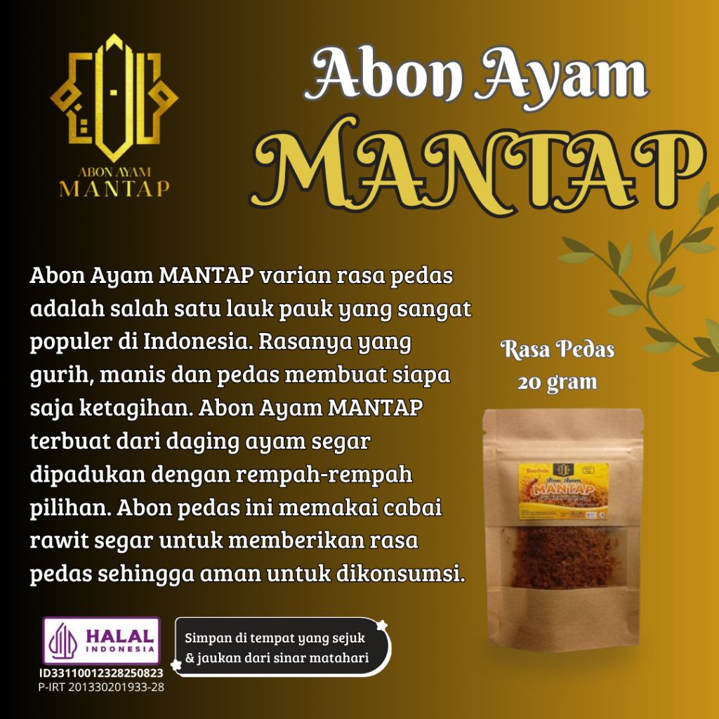 

Abon Ayam Mantap 20gr || Premium || Pedas