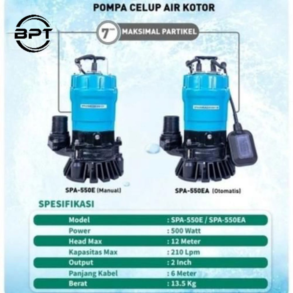 POMPA CELUP WASSER SPA-550E/MANUAL POMPA AIR KOTOR