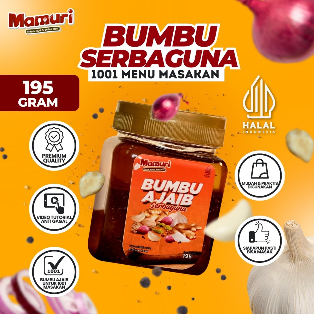 

Mamuri - Bumbu Masak Ajaib Bumbu Dapur Lengkap Serbaguna Masak Instan 195gr Halal