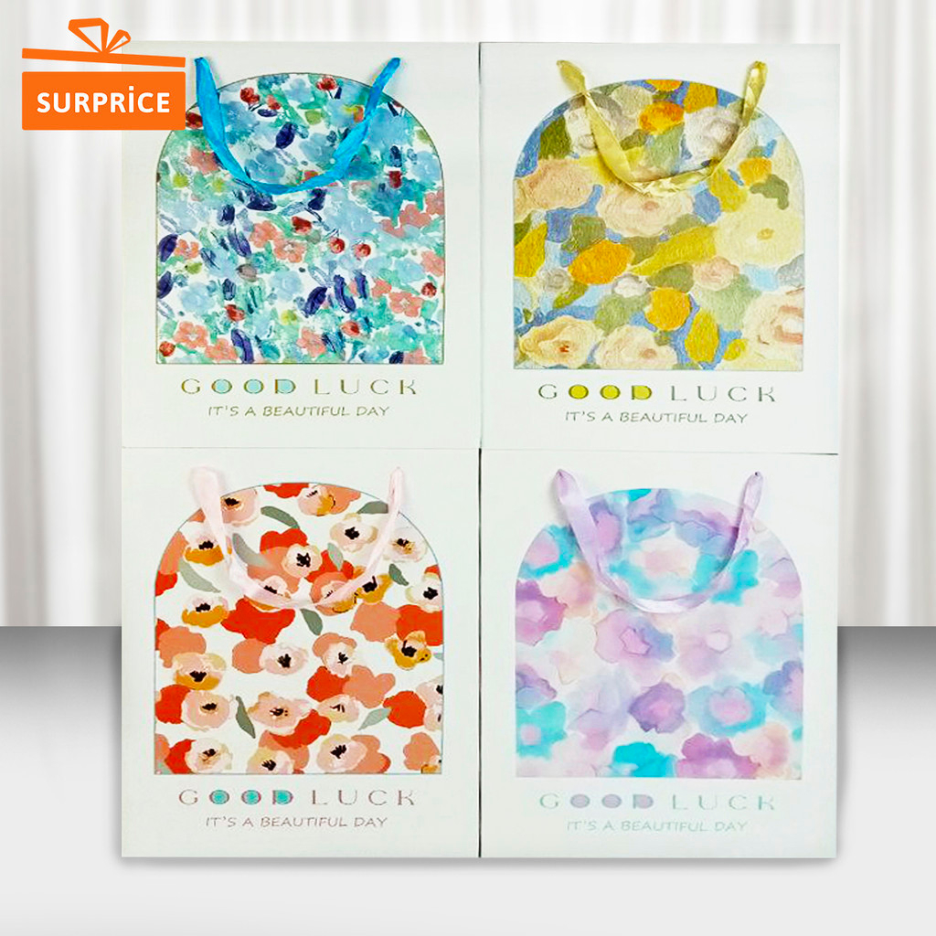

Surprice Paperbag Tali Pita Motif Bunga 31x43x12cm / Goodie Bag / Tas Kado / Paperbag