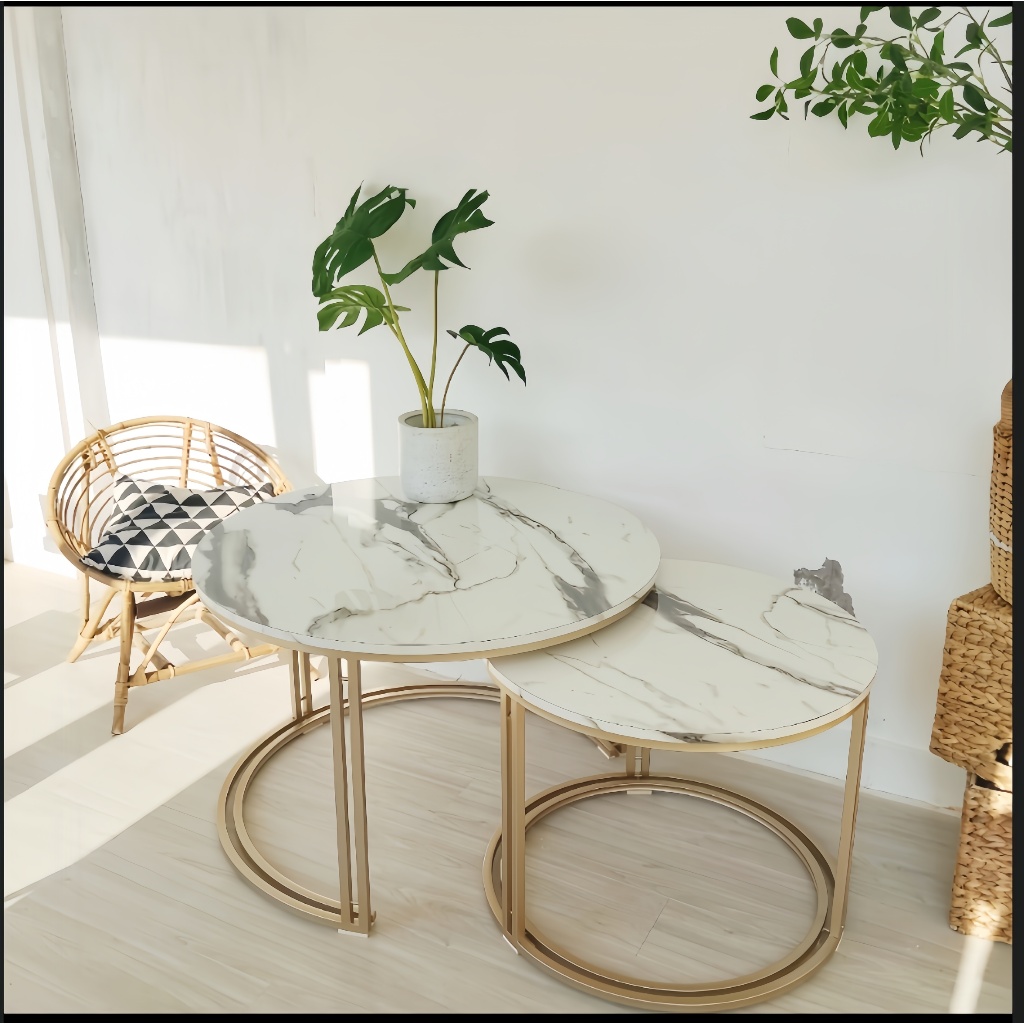 Meja Tamu Minimalis Aestethic | Meja Ruang Tamu Besar | D80 dan D 60 | Meja Industrial | Meja Ruang 