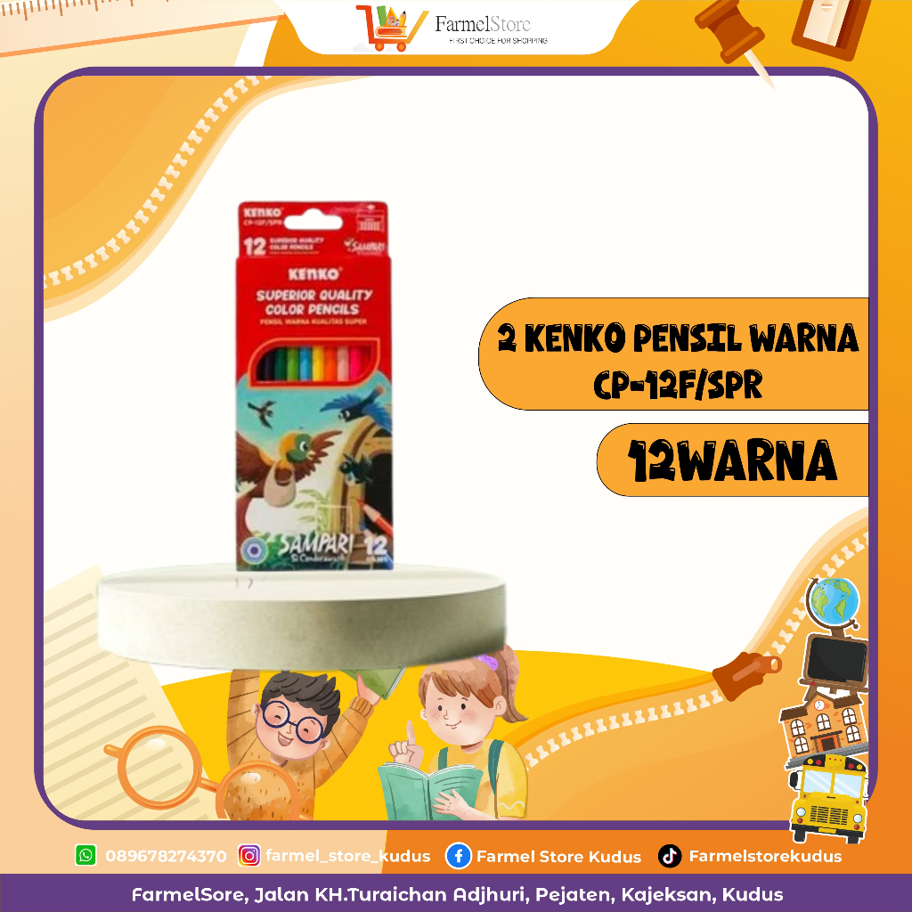 

Kenko Pensil Warna CP-12F/SPR (12 Warna)