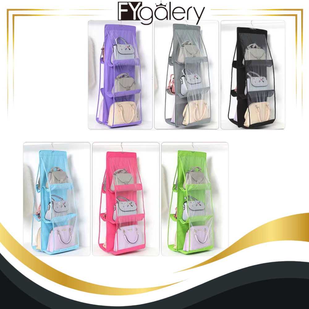 FYgalery HL0064 Rak Penyimpanan Sepatu Dan Tas Gantung Bag Organizer Plastik Murah Y1086