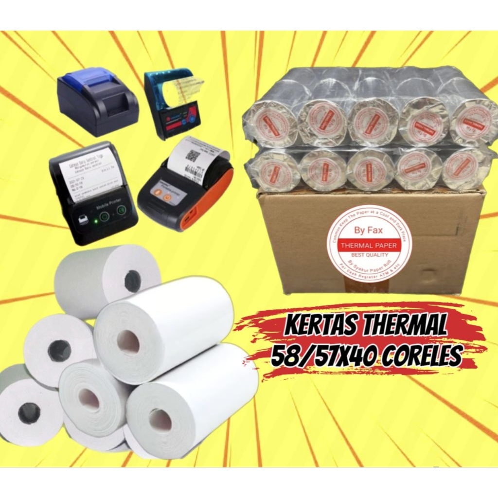

Kertas Thermal EDC Murah high quality 58x40 fulll Coreles