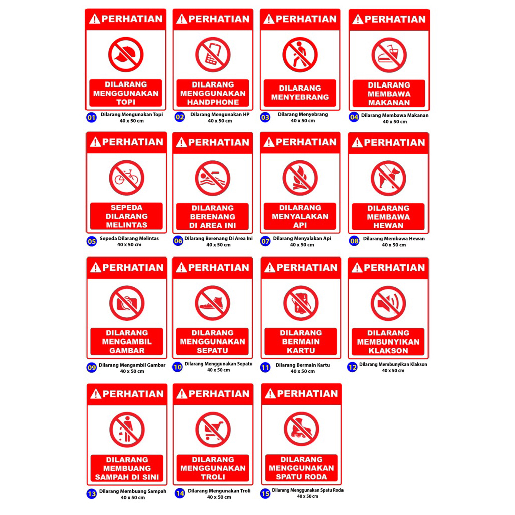 

Stiker sign rambu perhatian / dilarang / stiker vinyl + laminating